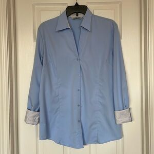 Esabel.C Light Blue Longsleeve Button-Down Collared Shirt Women's L